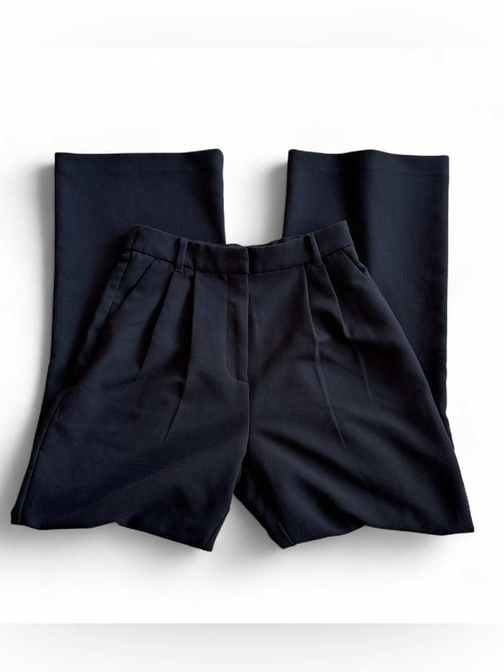 Abercrombie Fitch Curve Love Sloane Tailored Pleated Pants Black 27 / 4R Wide Le